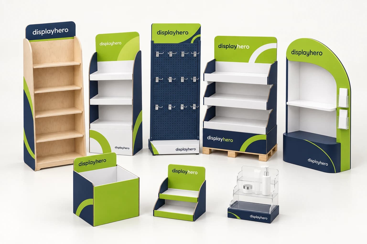 Flere typer displays, der kan tilpasses
